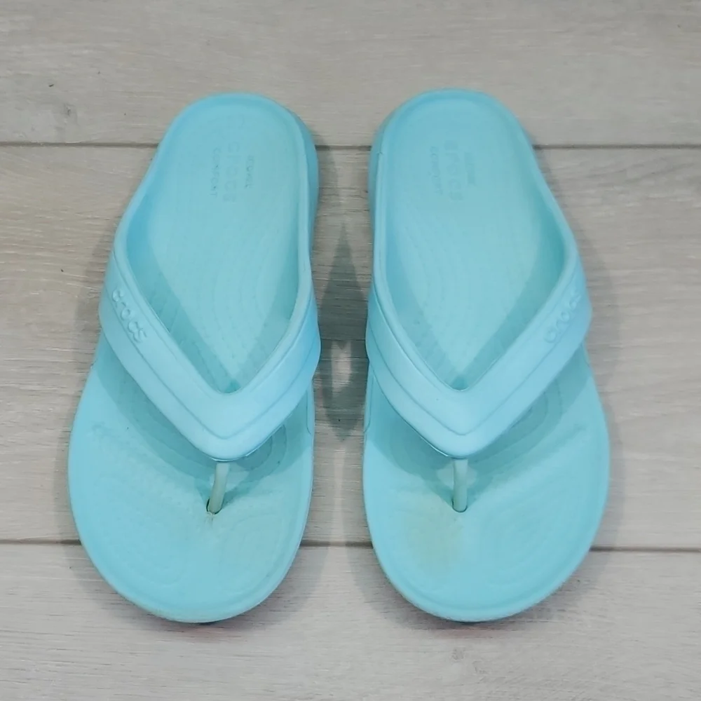 Crocs Kids Girls Outdoor Rubber Sandals Flip Flop shoes sz J1